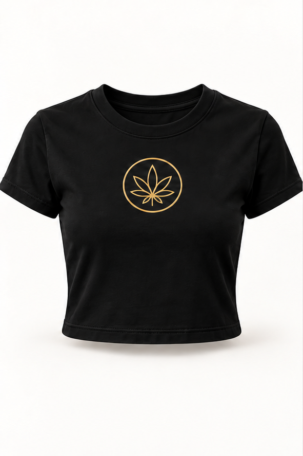 Jet Black Cropped Tee — front view